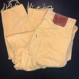 Yellow High Rise Levi Jeans Original Riveted Size 27